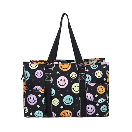 Smiley Faces NGIL Zippered Lined Caddy Organizer Tote Bag