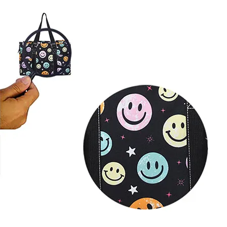 Smiley Faces NGIL Zippered Lined Caddy Organizer Tote Bag