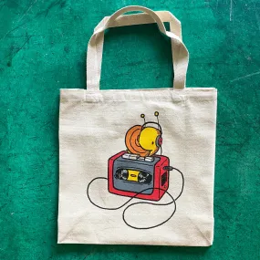 snail walkman tote bag