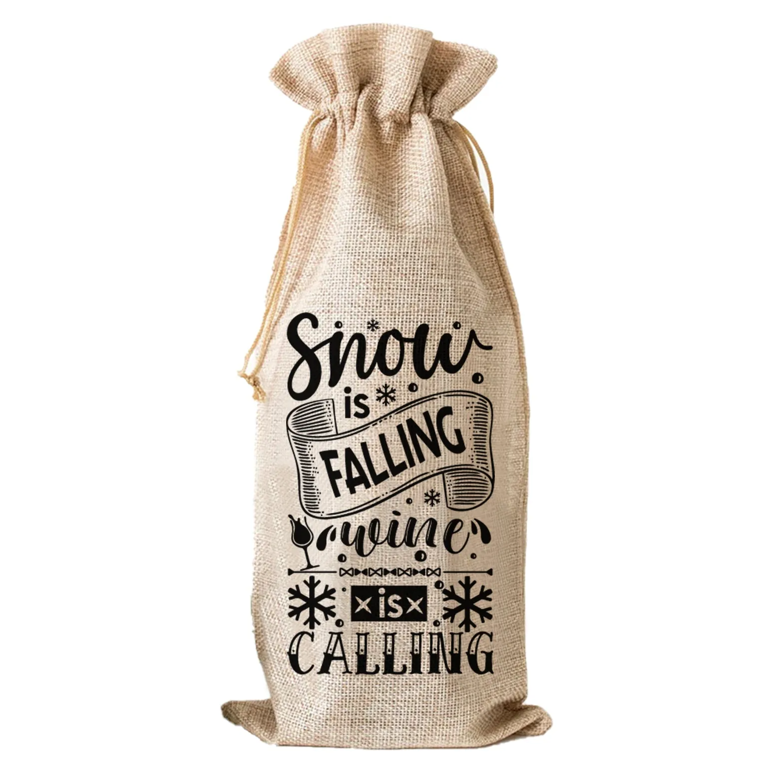 Snow Is Falling Wine Is Calling - Wine Bag