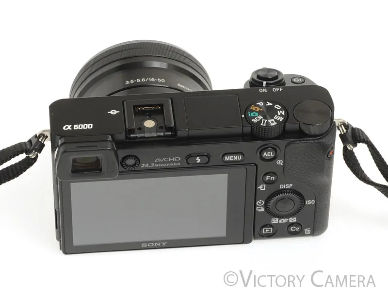 Sony a6000 24.3MP Black Mirrorless Camera Body w/ 16-50mm Lens [EX ]