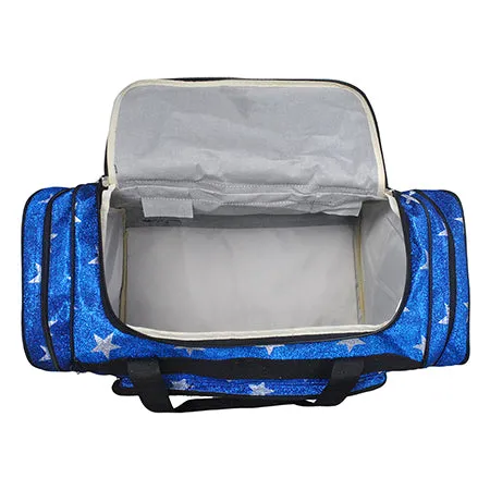 !SPECIAL SALE! Royal Blue Glitter Super Star NGIL Canvas 23" Duffle Bag