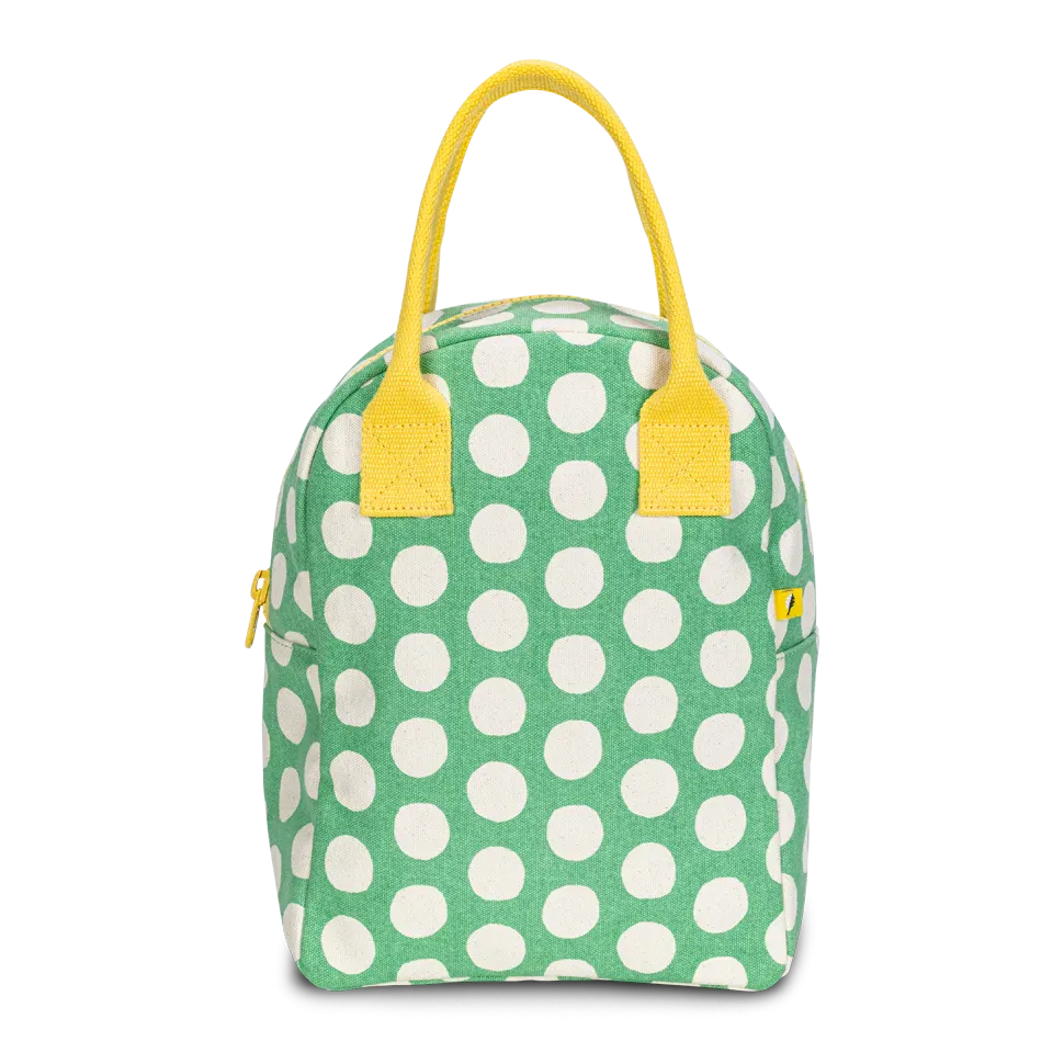 Spring Green Dots Zippered Lunch Bag