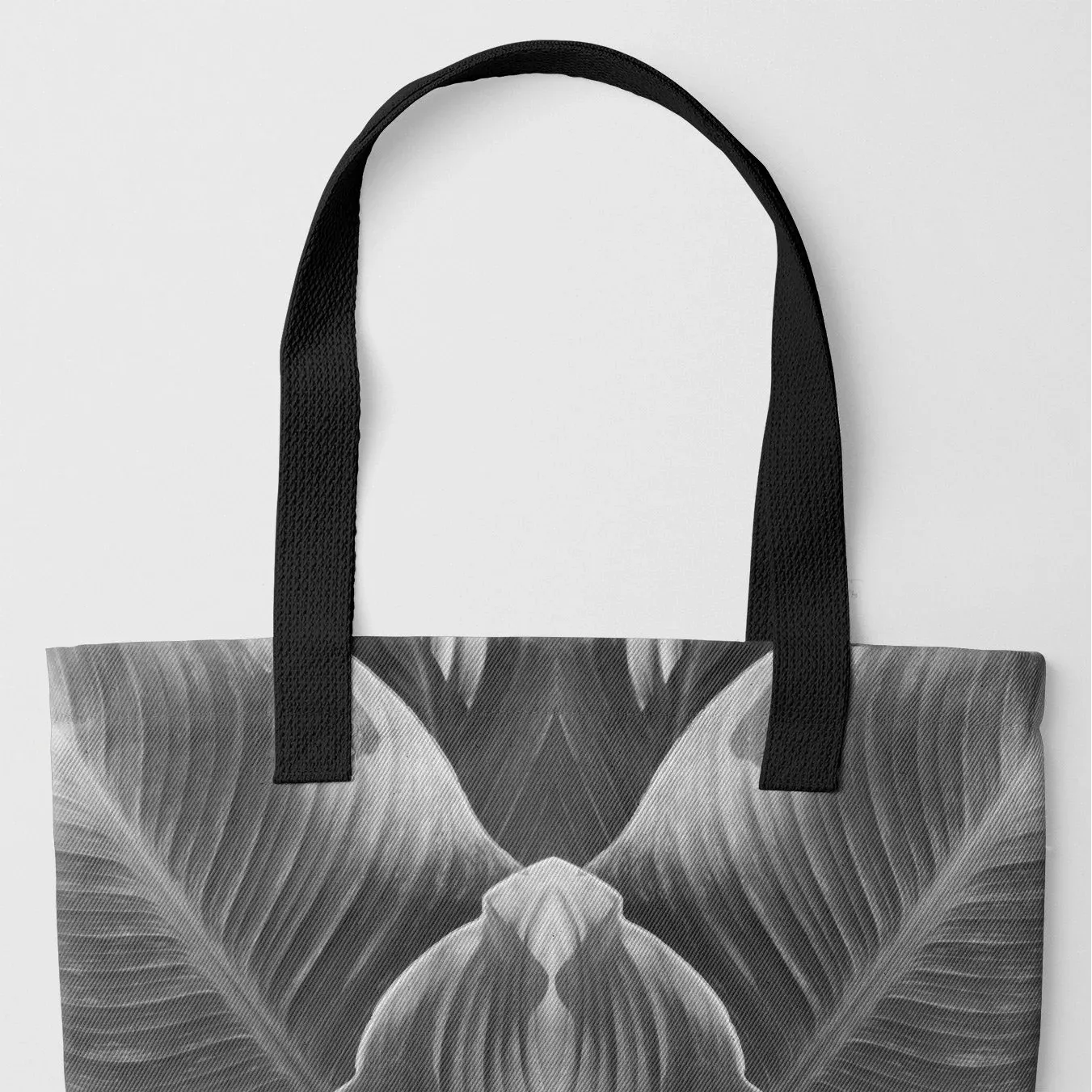 Step By Step - Black and White Botanical Op Art Tote