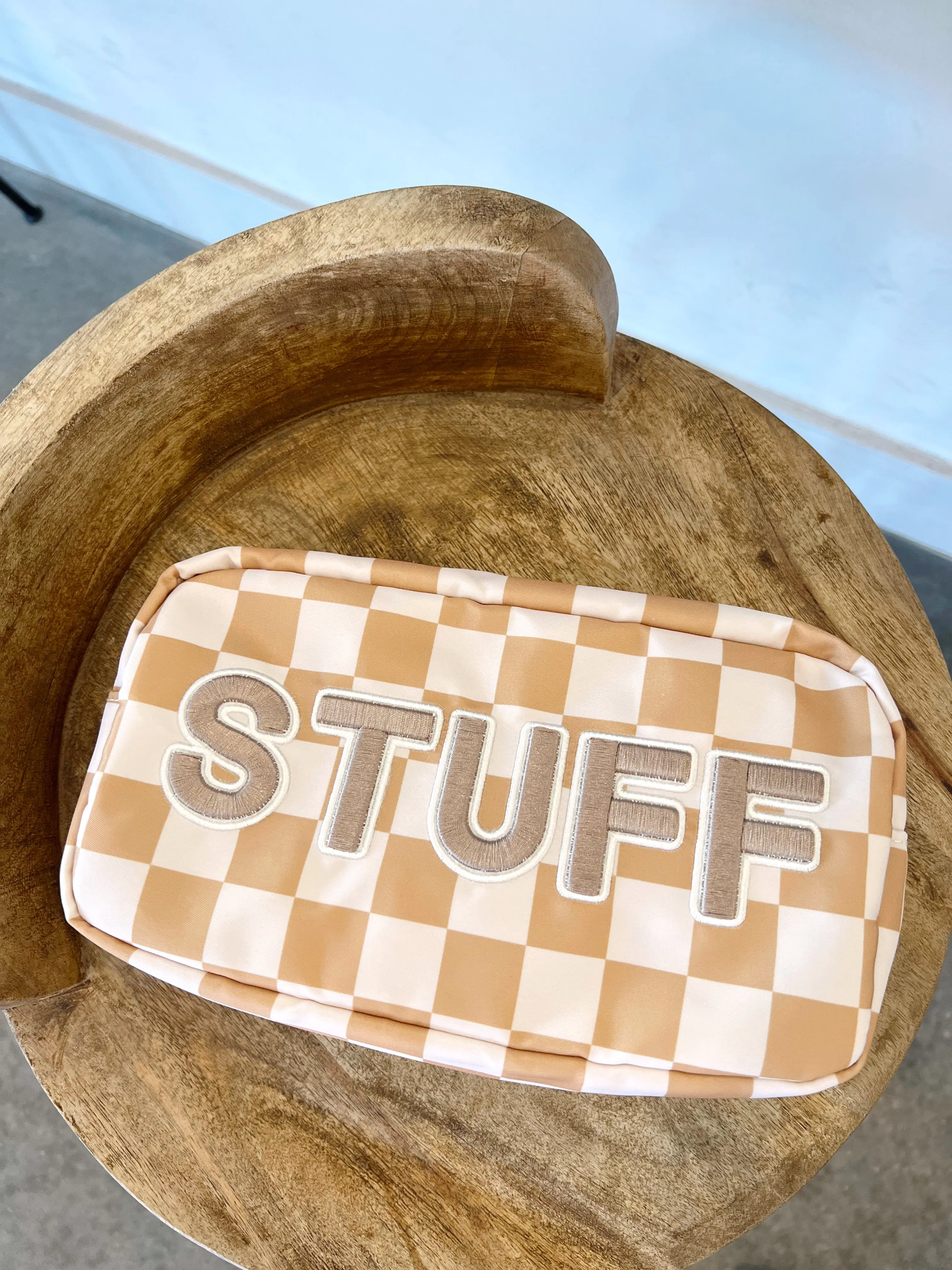 Stuff Large Bag - Tan Checkered