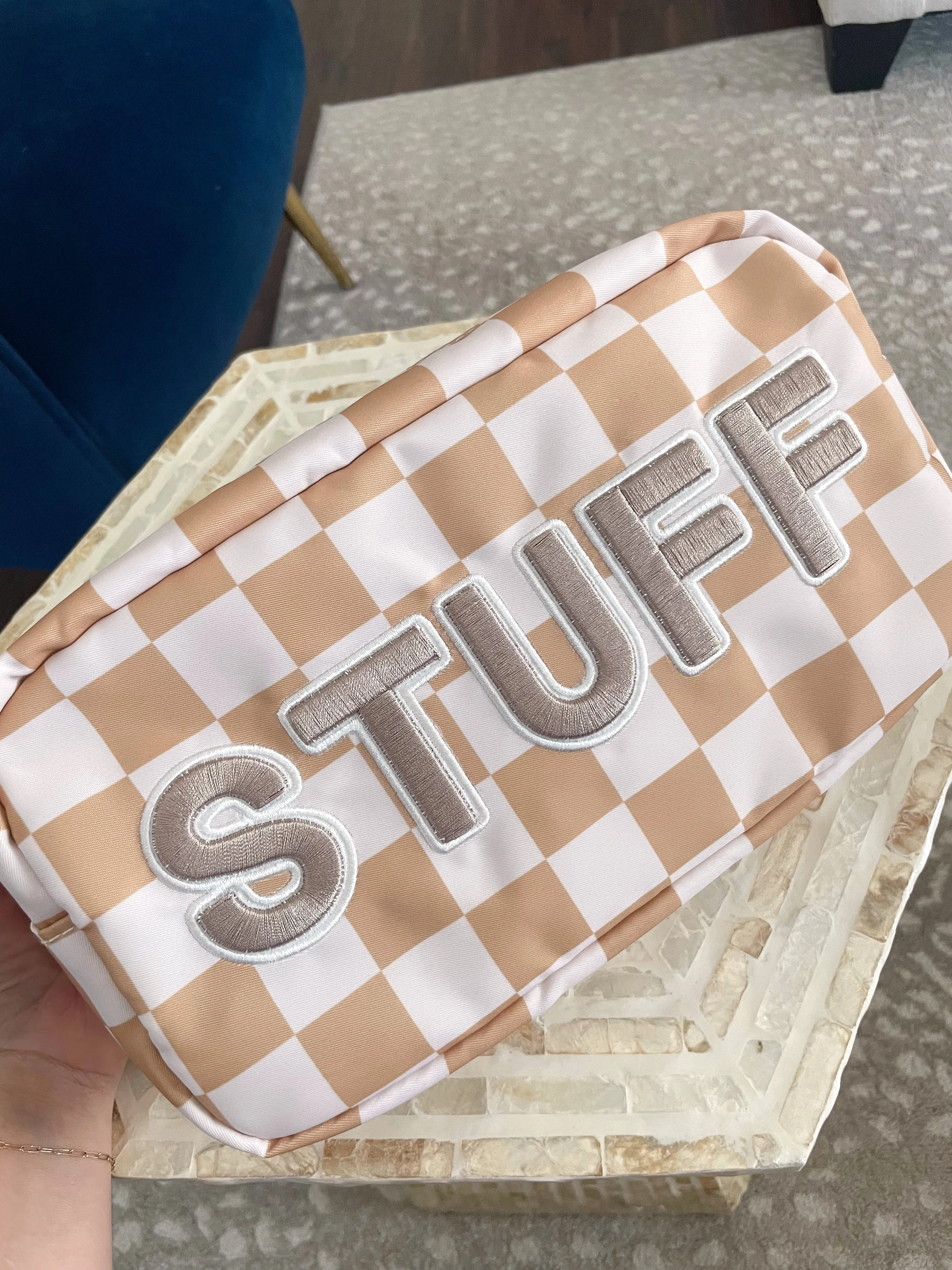 Stuff Large Bag - Tan Checkered