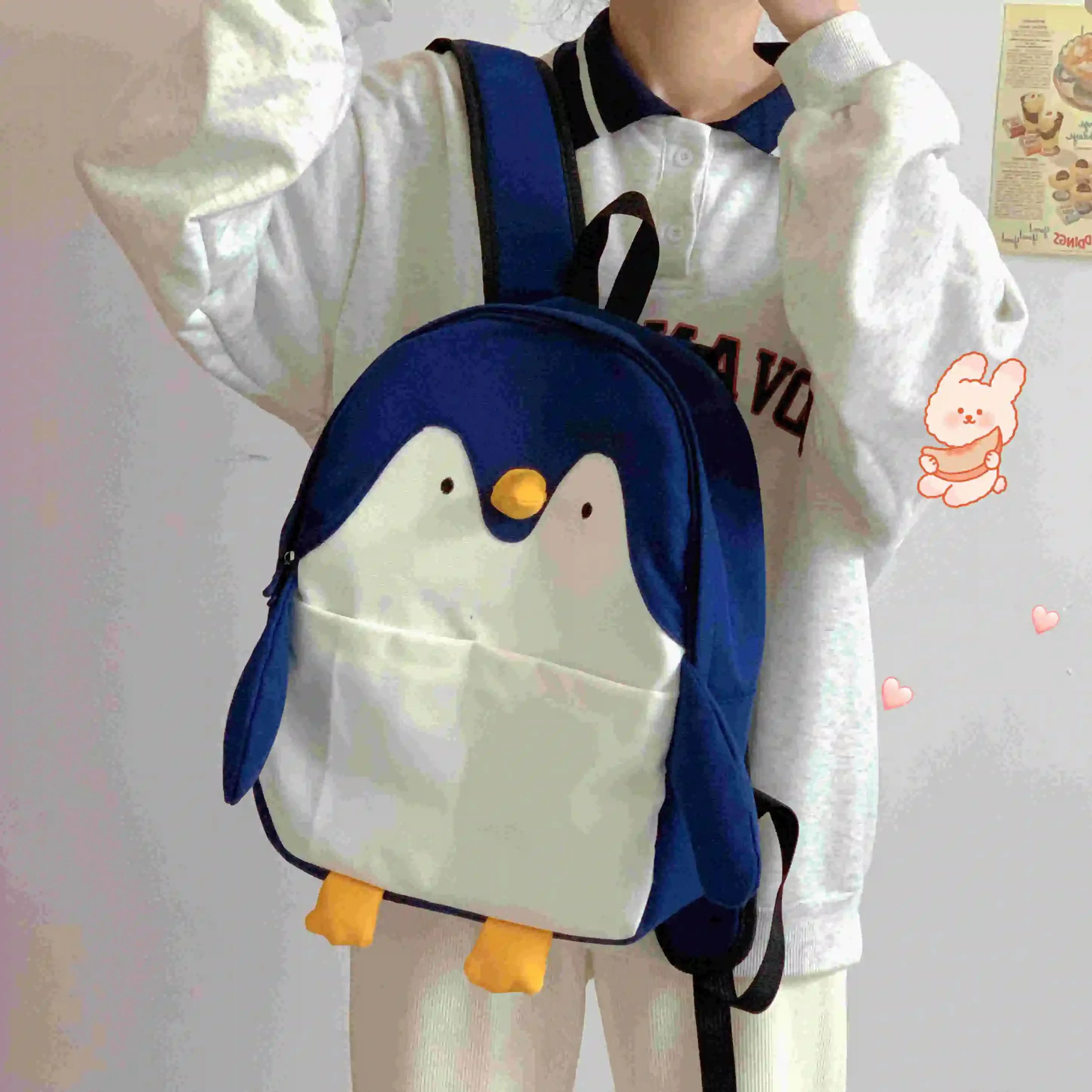 TAVIMART  -  Korean Y2k Aesthetic Cartoon Animal Cute Backpack All Match Teenager Student School Bag Outdoor Travel Hiking Camping Knapsack