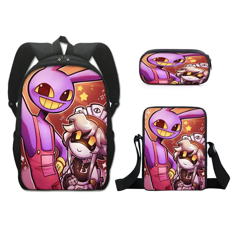 The Amazing Digital Circus Backpack Boy Girls Student School Book Bags Pencilbag Christmas Gift