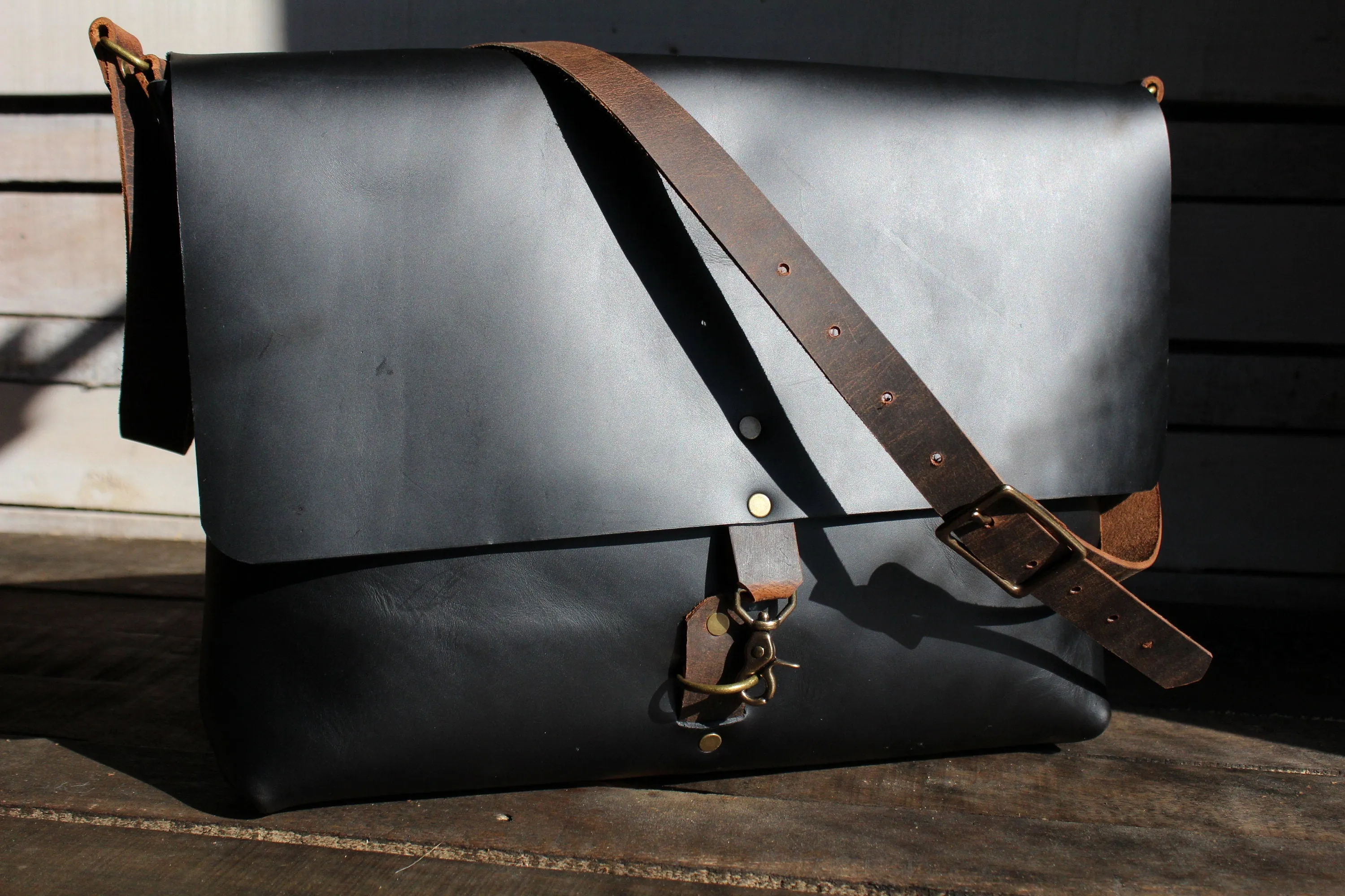 The Montana Leather Messenger Bag | Leather Laptop Bag | Leather Computer Bag | Made in USA | Large | Medium