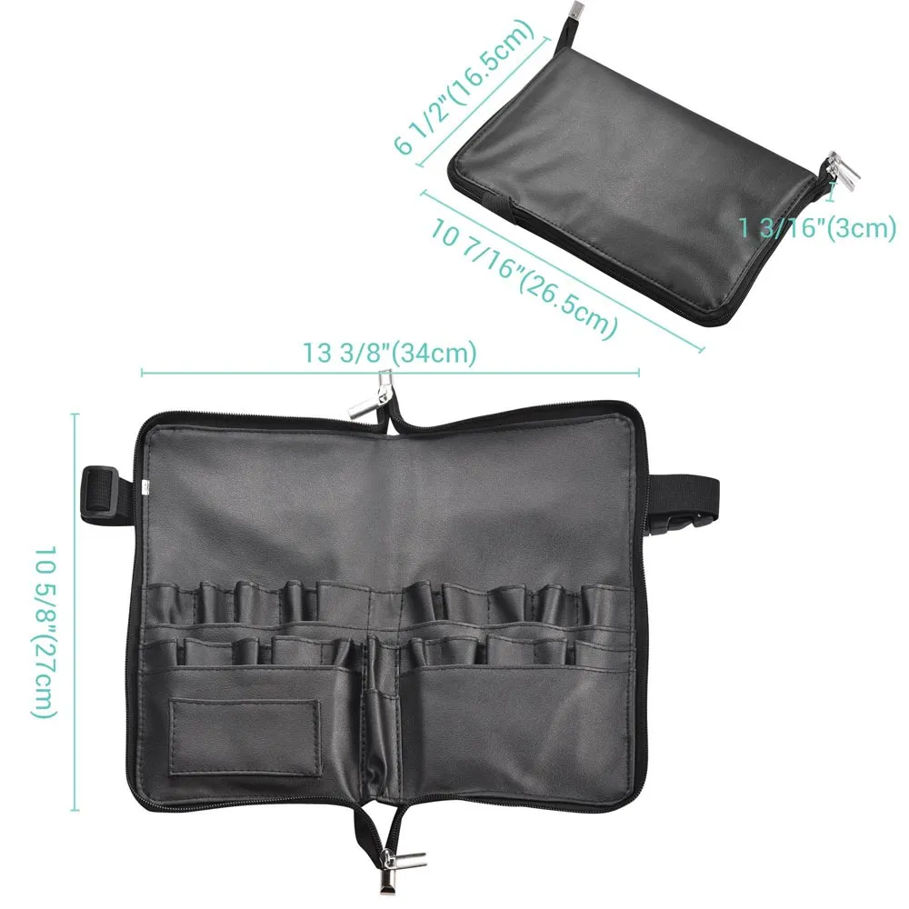 TheLAShop Makeup Brush Belt with Zip 24 Pockets