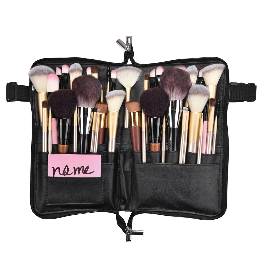 TheLAShop Makeup Brush Belt with Zip 24 Pockets