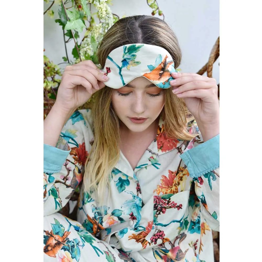 Turquoise Hummingbird Cotton Eye Mask