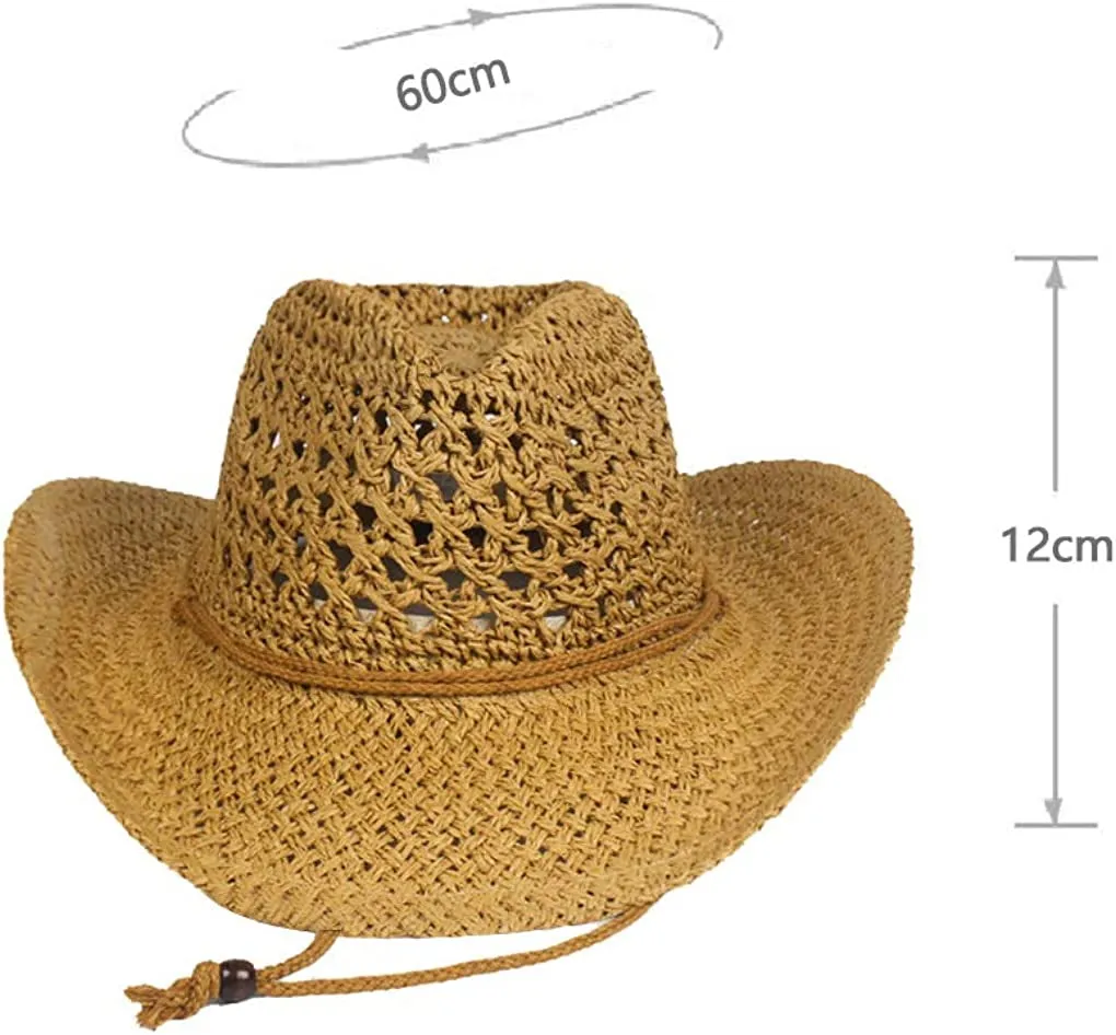 Unisex Beach Straw Western Cowboy Hat