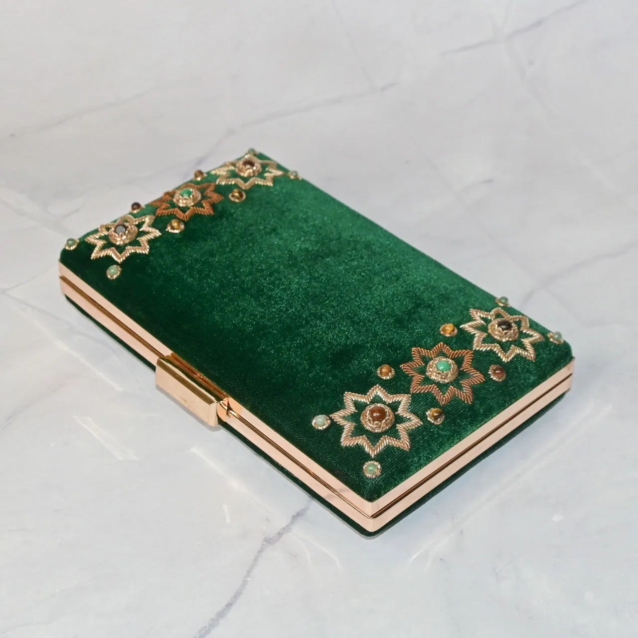 Versailles Bag in Green Velvet Silk Velvet