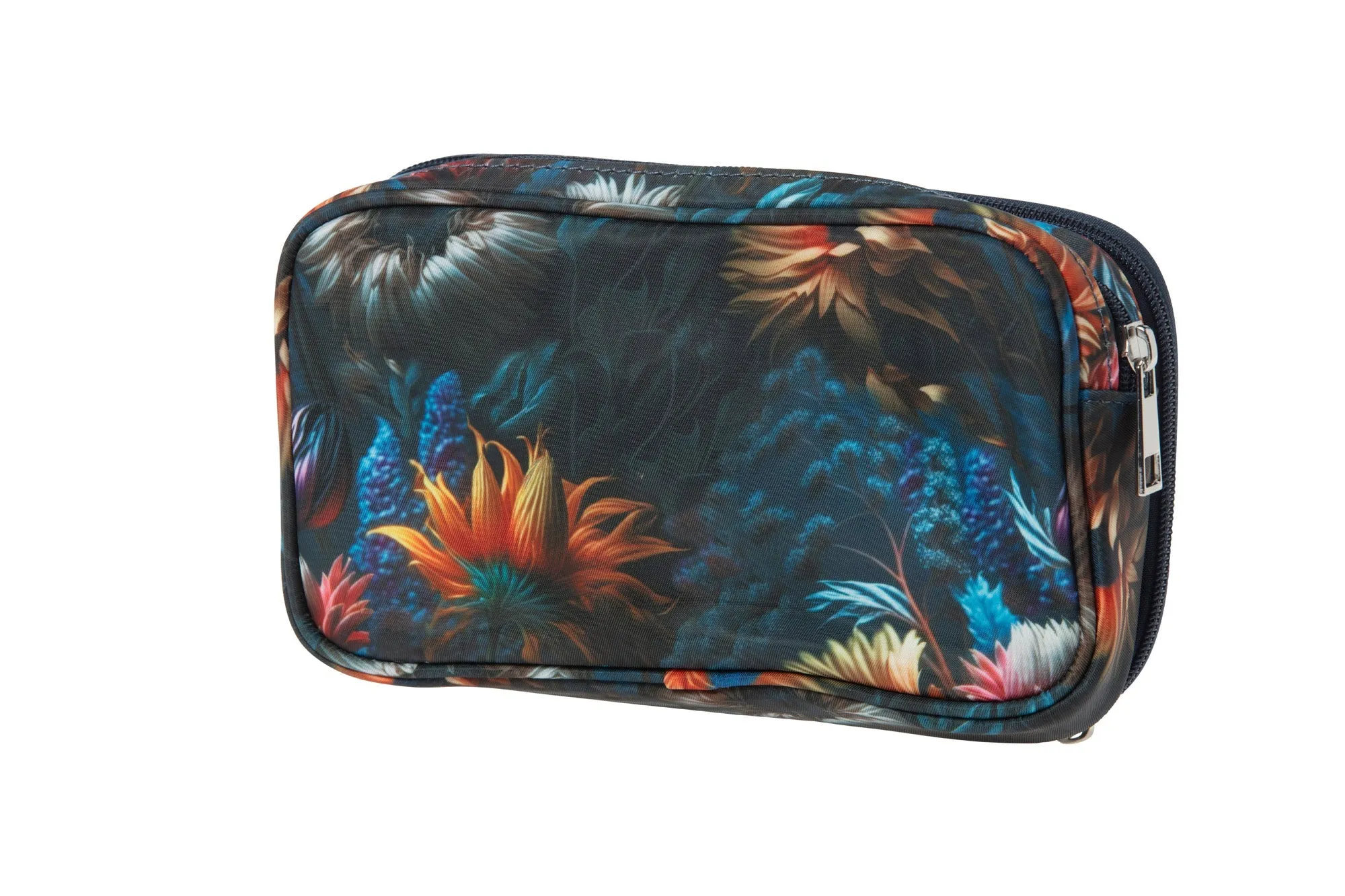 Vintage Floriade Midnight Serenade Makeup Cosmetic Bag