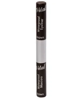 Vital Makeup Duo 2 In 1 Waterproof Mascara And Eyeliner Brown