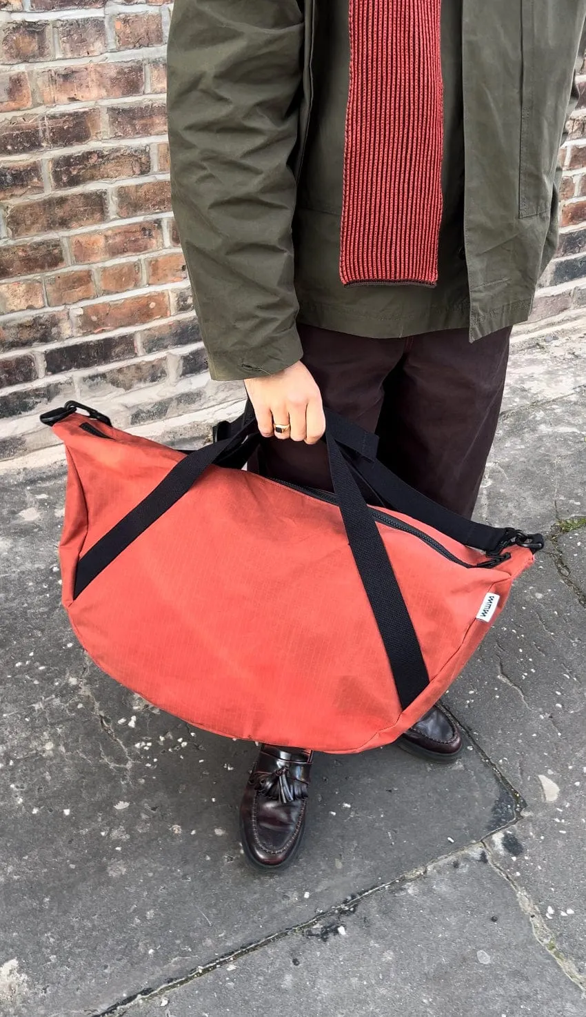 Water Resistant Duffle Bag - Biscuit Orange