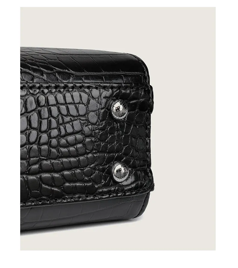 Women's Crocodile Pattern Diamond-encrusted Women's Bag Fashionable and Versatile Shoulder Crossbody Bag Handbag Princess Diana Bag